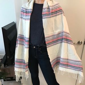 Cozy Gap striped pink and purple white scarf